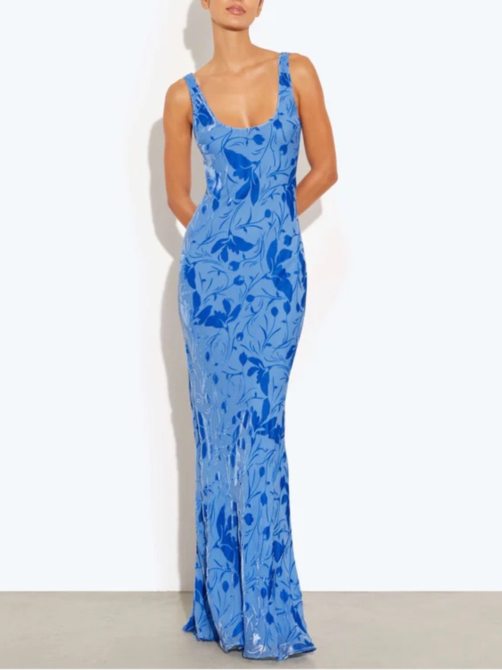 NWT Rat & Boa Inez Dress - Blue silk & velvet maxi dress